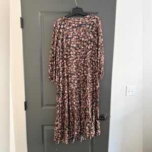 Olivaceous Multicolor Floral Long Sleeve Dress